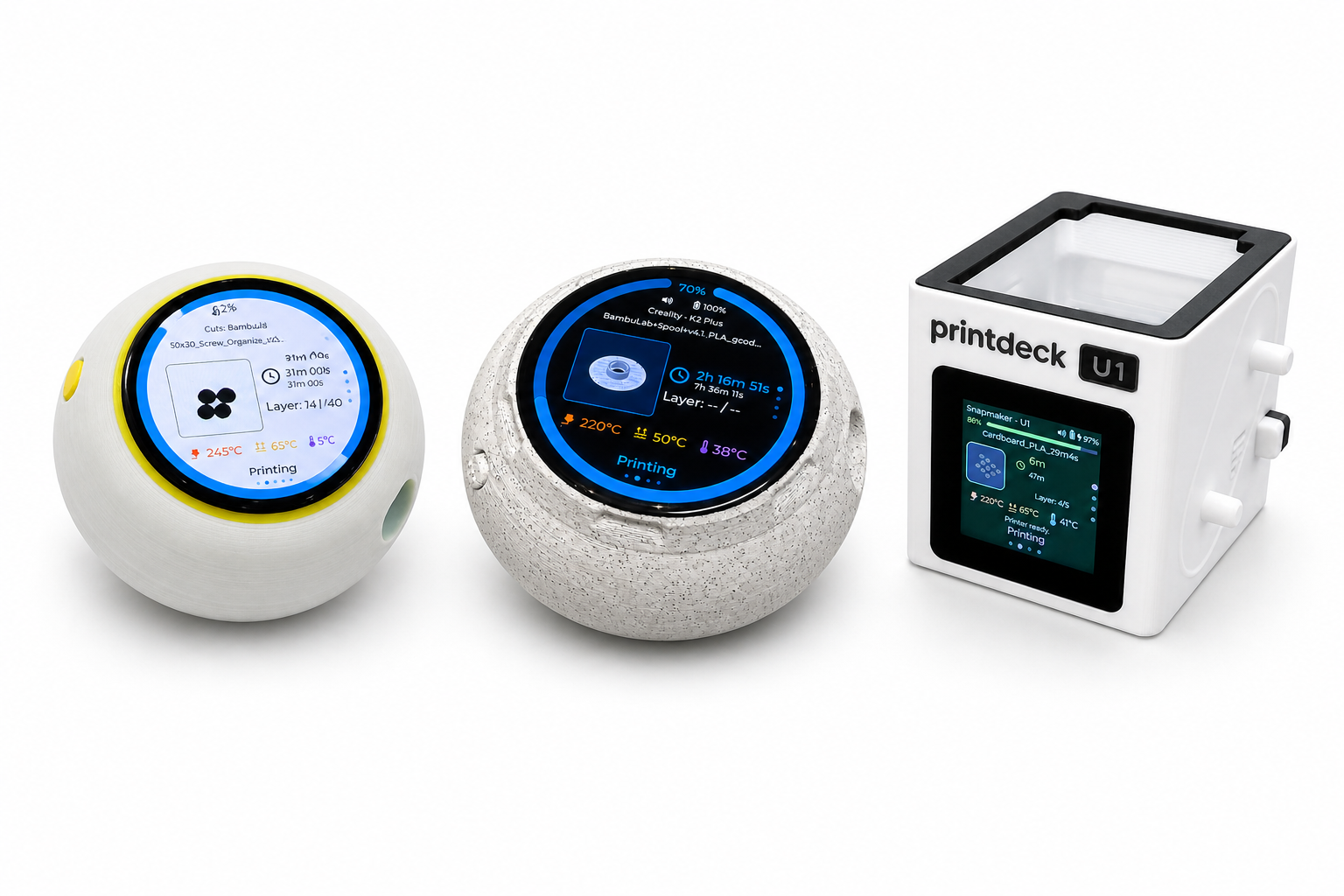The Riverstone, The Scuttle and Snapmaker U1 Mini PrintDeck cases